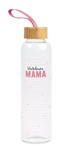 grafik-werkstatt-trinkflasche-glas-550-ml-weltbeste-mama-rosa-mit-griffschlaufe image 6