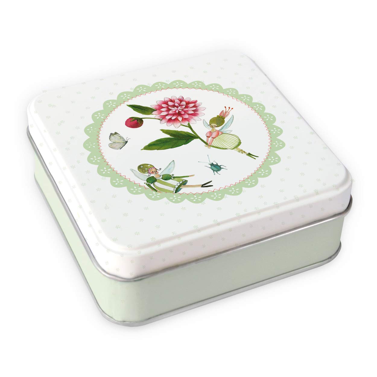 gr-tz-verlag-geschenkdose-blumenelfen-blechdose-klein-quadratisch-mit-deckel image 1