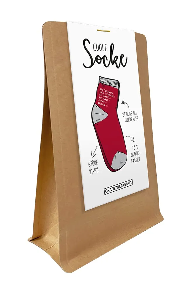 grafik-werkstatt-bunte-socken-mit-spruch-herren-gl-hwein-rot-gr-41-45 image 1