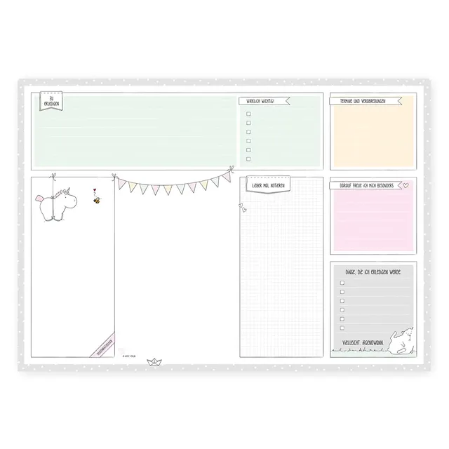 gr-tz-verlag-schreibtischunterlage-einhorn-katz-und-tinte-din-a2-30-blatt image 1