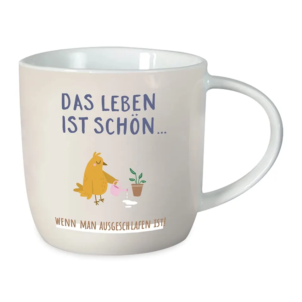 grafik-werkstatt-porzellan-kaffeetasse-300-ml-das-leben-ist-sch-n-braun image 1
