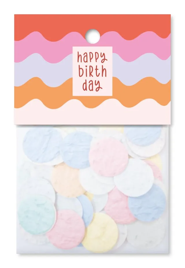 grafik-werkstatt-blumenkonfetti-happy-birthday-blau-einpflanzbar image 1