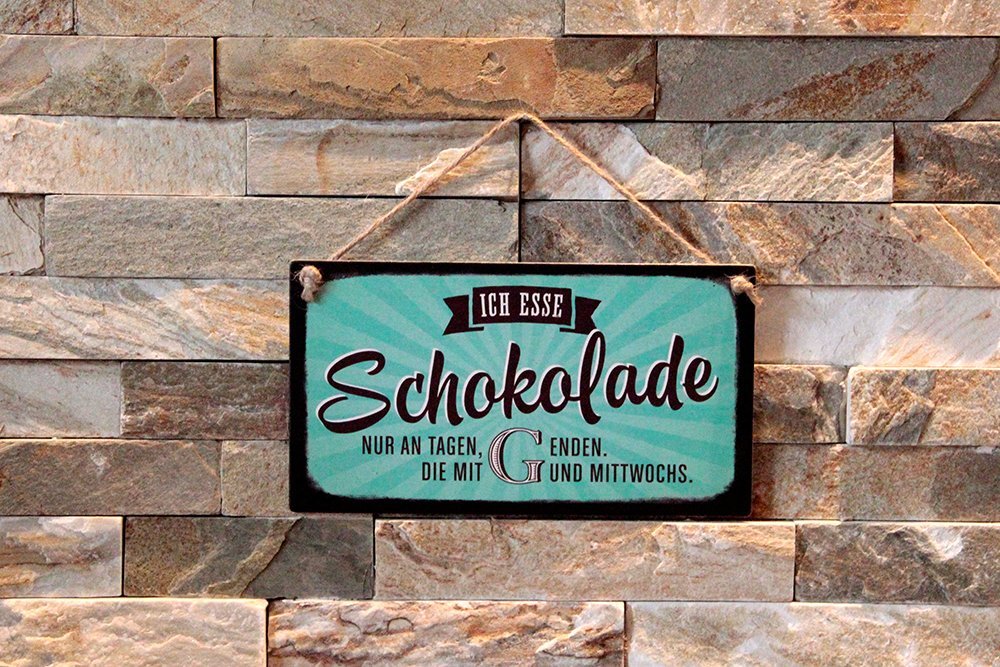 grafik-werkstatt-vintageart-cardboard-22-x-12-cm-ich-esse-schokolade-nur-an-tage image 2