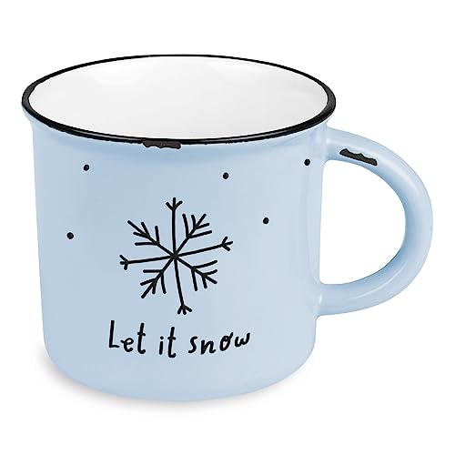 grafik-werkstatt-kaffeetasse-vintage-let-it-snow-keramik-400-ml-emaille-look image 4