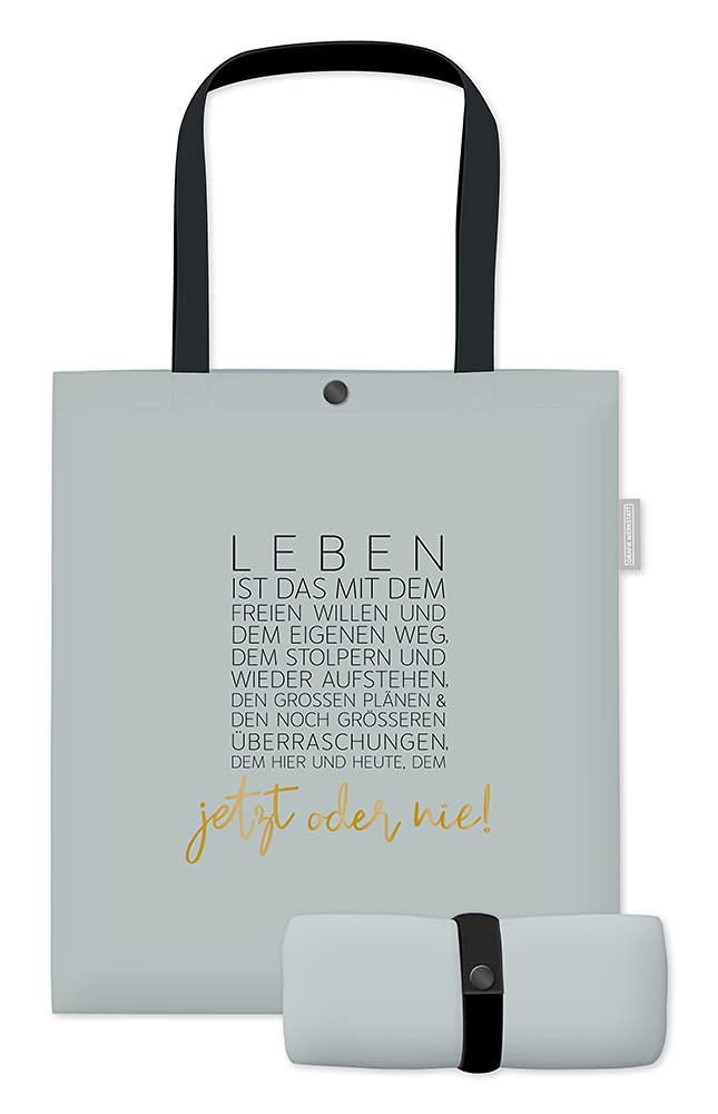 grafik-werkstatt-damen-baumwoll-beutel-leben-tasche-mit-verschluss-lustigem-spru image 3