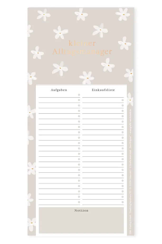 grafik-werkstatt-magnet-block-einkaufsliste-10-x-21-cm-50-blatt-mit-goldveredelu image 1