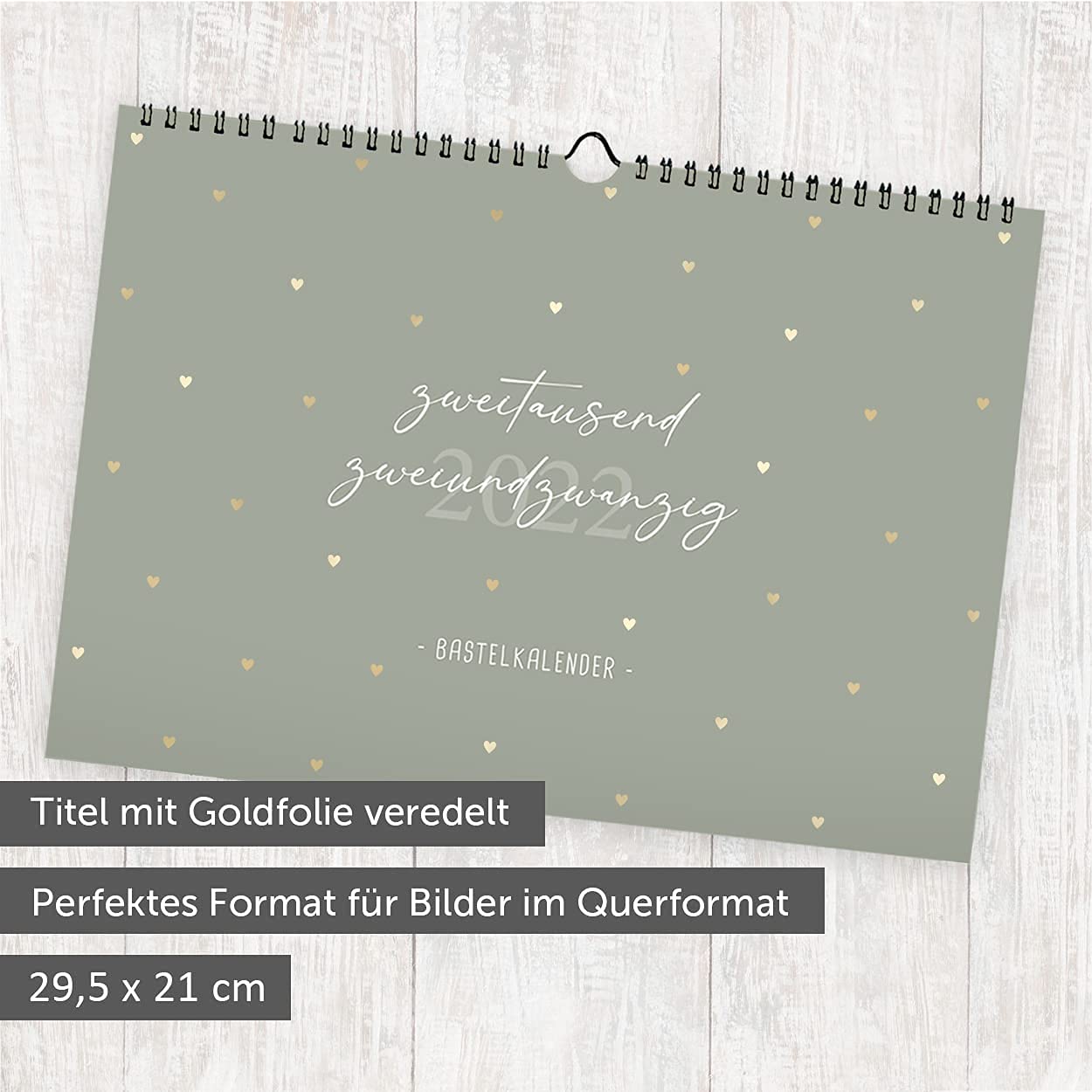 gr-tz-verlag-bastelkalender-din-a4-gr-n-goldherzen-wandkalender-zum-selbstgestal image 5