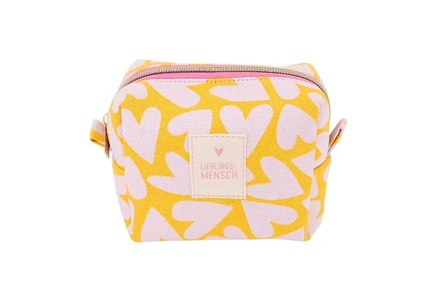 grafik-werkstatt-kosmetiktasche-make-up-schminktasche-gelb-lieblingsmensch image 1