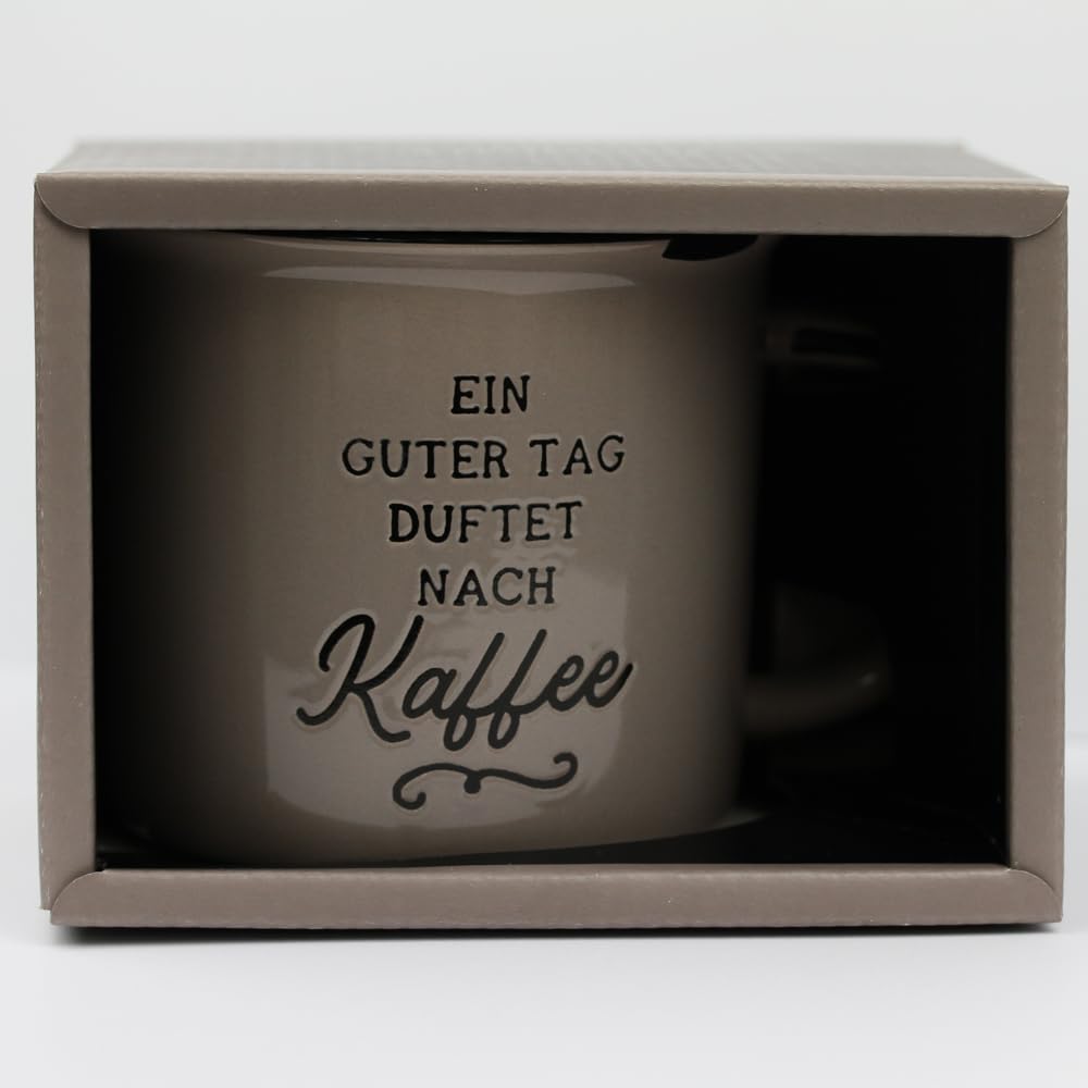grafik-werkstatt-kaffeetasse-vintage-ein-guter-tag-keramik-becher-400-ml-grau image 3