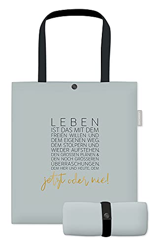 grafik-werkstatt-damen-baumwoll-beutel-leben-tasche-mit-verschluss-lustigem-spru image 6