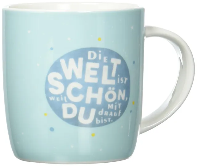grafik-werkstatt-tasse-die-welt-ist-sch-n-300-ml-porzellan-blau-61554 image 1
