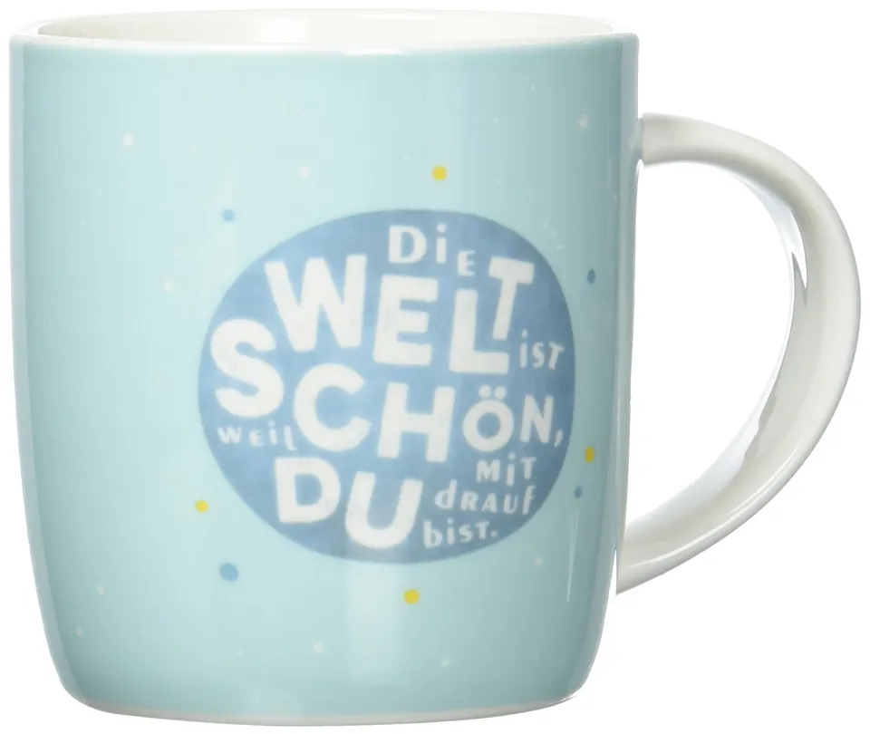 grafik-werkstatt-tasse-die-welt-ist-sch-n-300-ml-porzellan-blau-61554 image 1