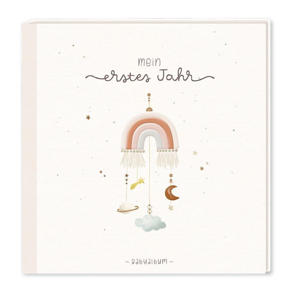 grafik-werkstatt-baby-album-mein-erstes-jahr-boho-mit-stickerei image 1