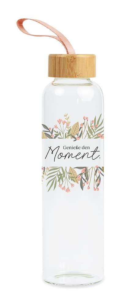grafik-werkstatt-glas-trinkflasche-550-ml-genie-e-den-moment-bunt image 1