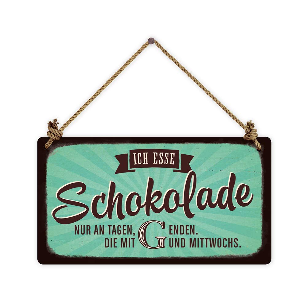 grafik-werkstatt-vintageart-cardboard-22-x-12-cm-ich-esse-schokolade-nur-an-tage image 1