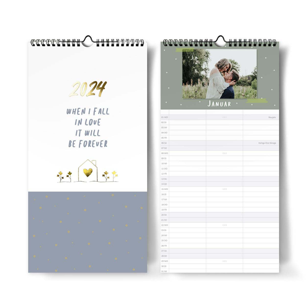 gr-tz-verlag-bastelkalender-3-spalten-blattgold-22-x-43-cm-familienkalender image 1