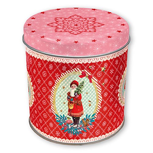 gr-tz-verlag-retro-keksdose-weihnachtsmann-klein-rund-aus-blech-rot-ca-10-cm image 1