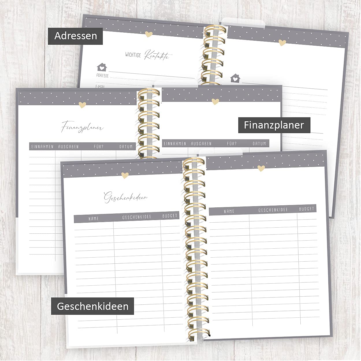 gr-tz-verlag-organizer-2022-a5-wochenplaner-2-seiten-pro-woche-goldfolie-ringbuc image 5