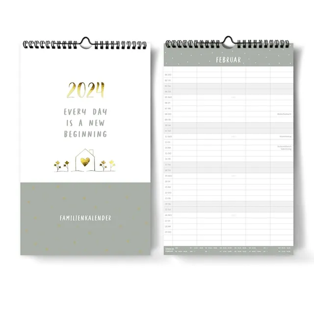 gr-tz-verlag-familienkalender-2024-wandkalender-5-spalten-blattgold-19-x-32-cm image 1