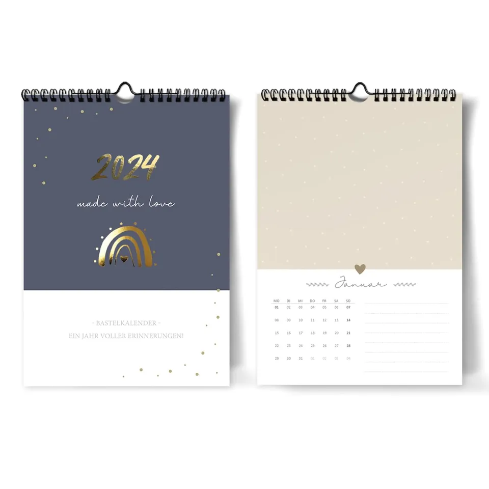 gr-tz-verlag-fotokalender-2024-blattgold-a4-wandkalender-zum-selbstgestalten image 1