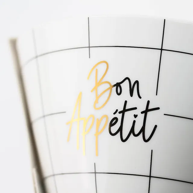 grafik-werkstatt-m-sli-schale-bon-appetit-porzellan-mit-echtgold-wei-gro-14-cm image 1