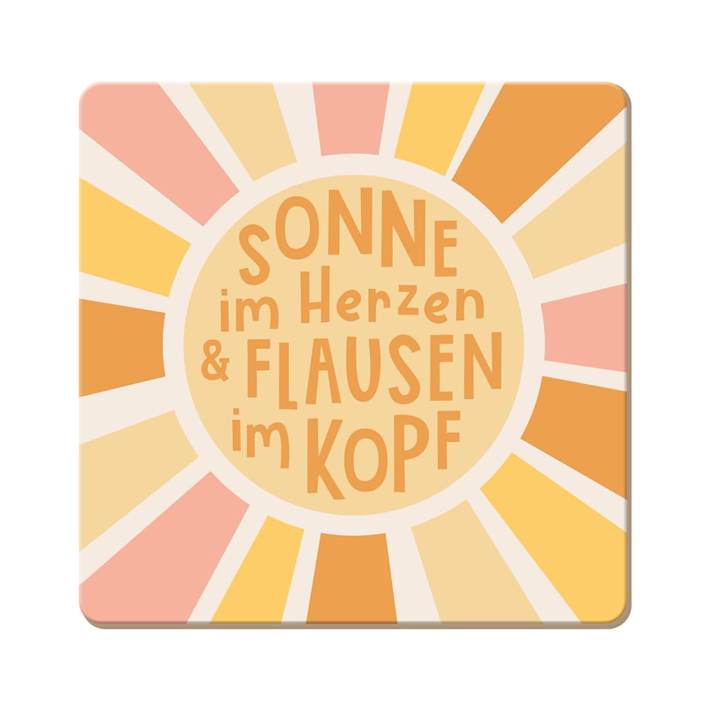 grafik-werkstatt-untersetzer-kork-sonne-im-herzen-bunt-9-5-x-9-5-cm image 1
