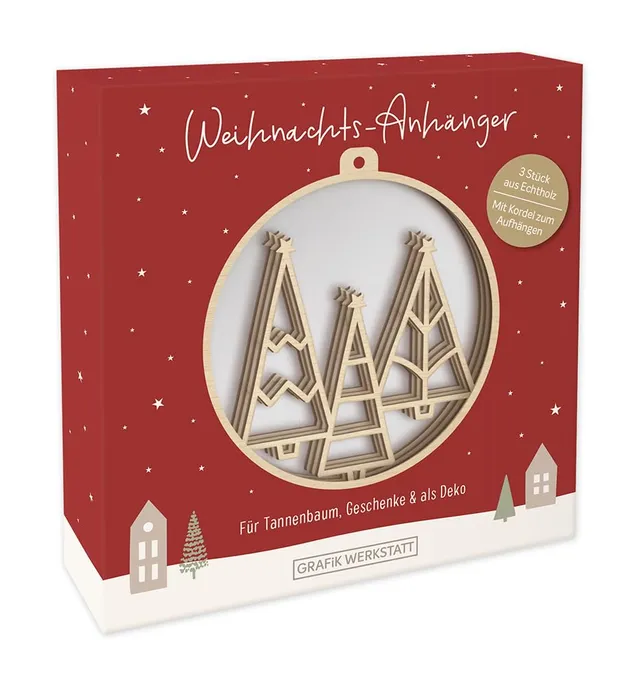 grafik-werkstatt-weihnachts-anh-nger-holz-tanne-braun-3-st-ck image 1