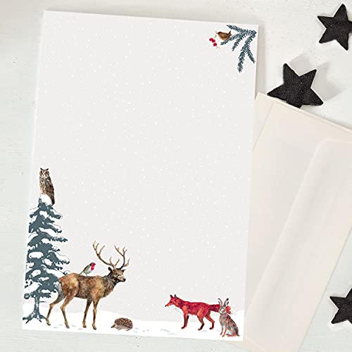 gr-tz-verlag-briefpapier-set-weihnachtswald-din-a4-mit-umschl-gen-tiere-im-wald- image 8