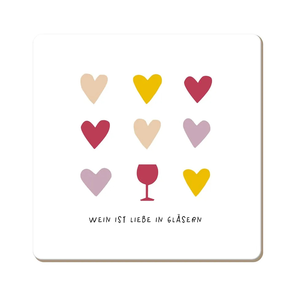 grafik-werkstatt-untersetzer-wein-ist-liebe-in-gl-sern-kork-9-5-x-9-5-cm-bunt image 1