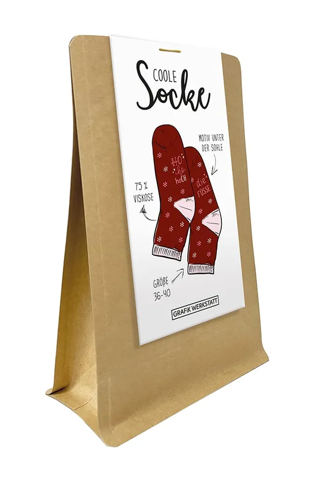grafik-werkstatt-freizeitsocken-weihnachten-damen-rot-bunte-socken-gr-36-40 image 1