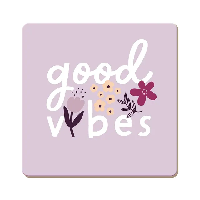 grafik-werkstatt-untersetzer-kork-good-vibes-bunt-9-5-cm image 1