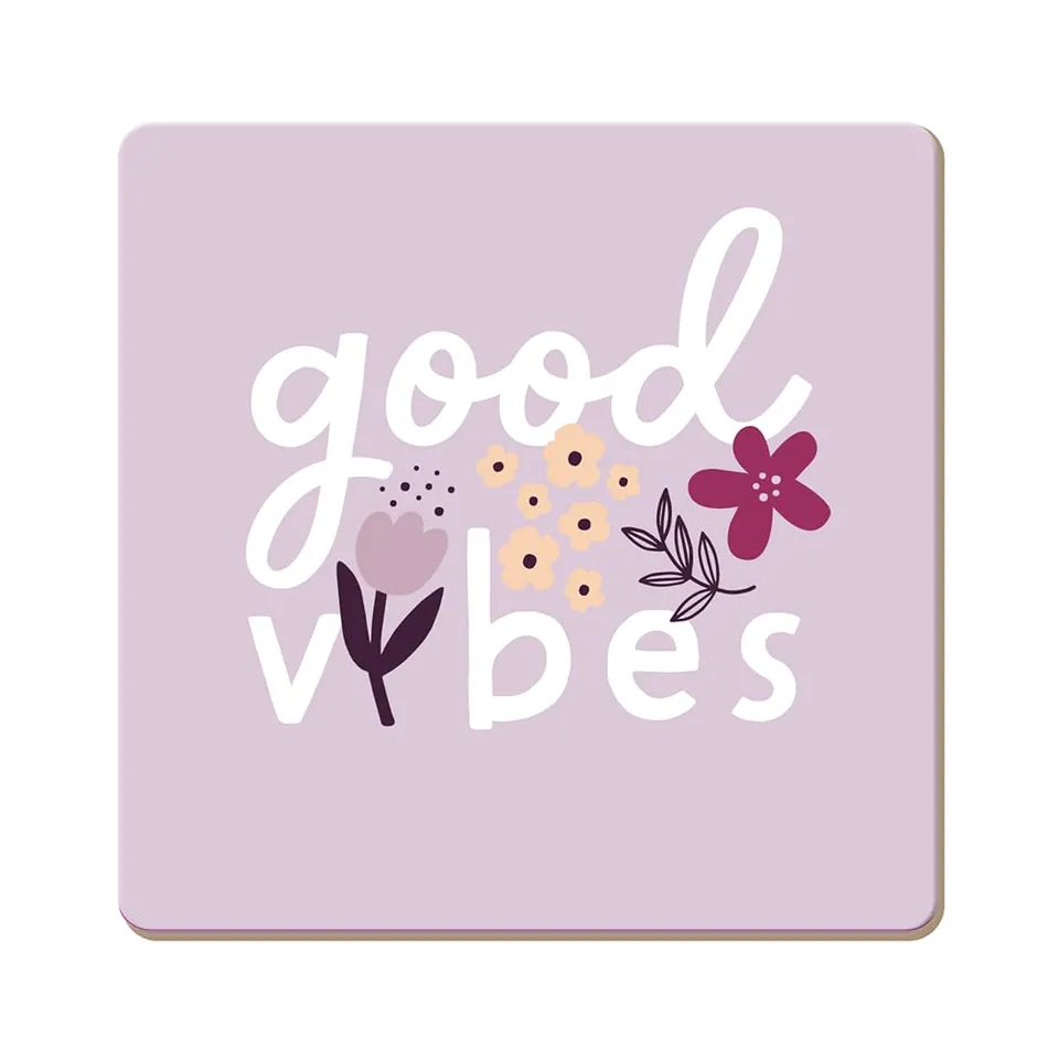 grafik-werkstatt-untersetzer-kork-good-vibes-bunt-9-5-cm image 1