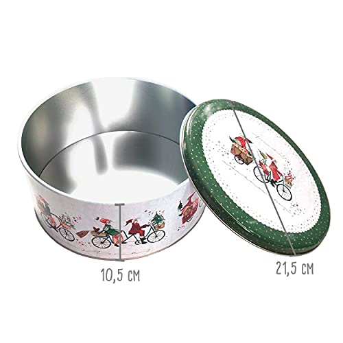 gr-tz-verlag-pl-tzchendose-weihnachtsfahrrad-runde-keksdose-aus-blech-rot-gr-n-2 image 8