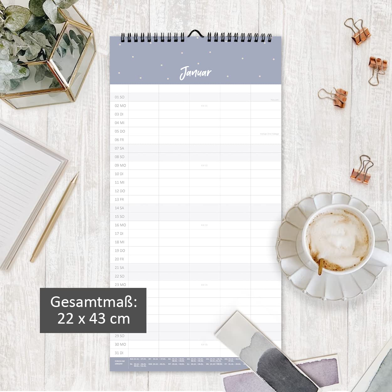 gr-tz-verlag-familienplaner-2023-wandkalender-5-spalten-blattgold-22-x-43-cm image 7
