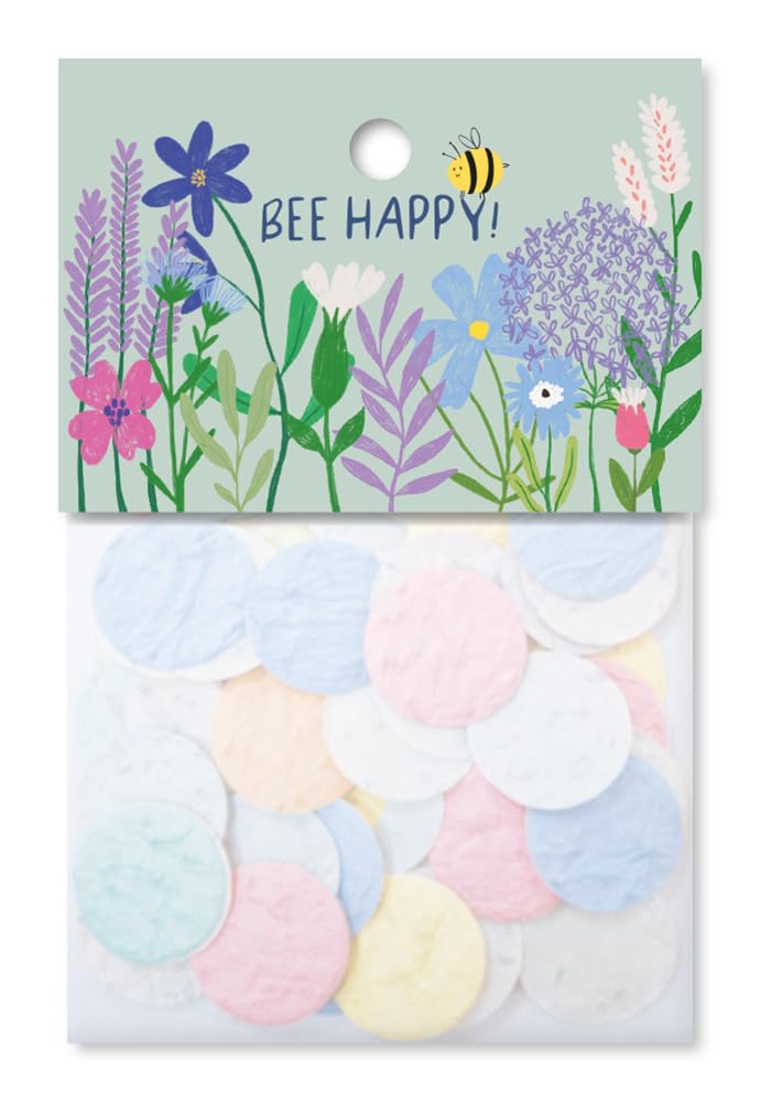 grafik-werkstatt-blumenkonfetti-bee-happy-blau-zum-einpflanzen image 1