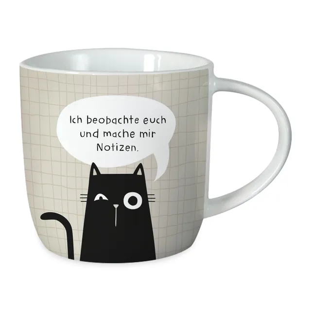 grafik-werkstatt-kaffeetasse-ich-beobachte-euch-porzellan-300-ml image 1