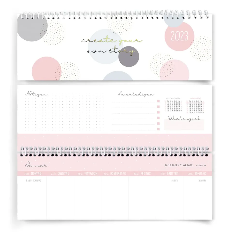 gr-tz-verlag-luxus-tischkalender-wochenkalender-2023-quer-mit-datum-tischquerkal image 1