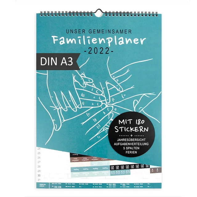 gr-tz-verlag-familienplaner-2022-5-spalten-wandkalender-din-a3-motiv-h-nde-blaug image 1