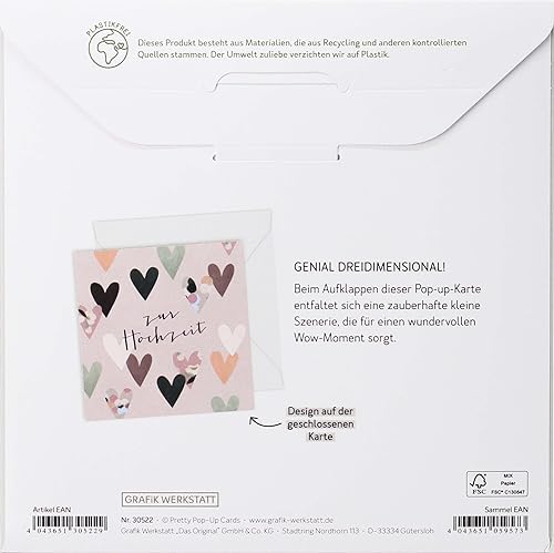 grafik-werkstatt-pretty-pop-up-karte-zur-hochzeit-3d-hochzeitskarte-14-x-14-cm-m image 7