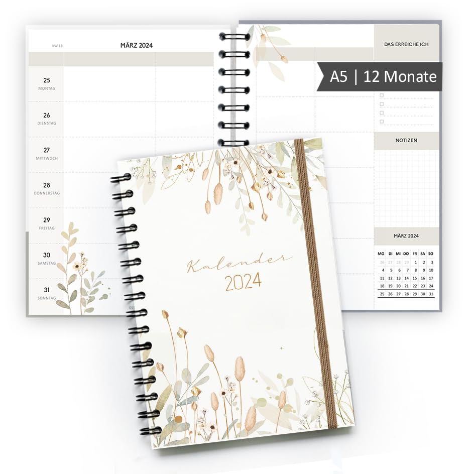 gr-tz-verlag-organizer-2024-a5-trockenblumen-beige-wochenplaner-ringbuch image 6