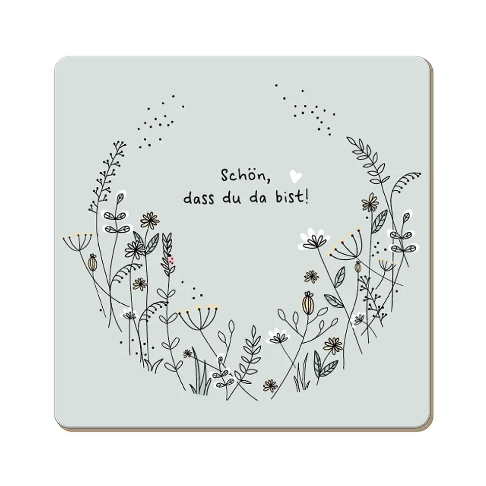 grafik-werkstatt-untersetzer-kork-9-5-cm-sch-n-dass-du-da-bist image 1