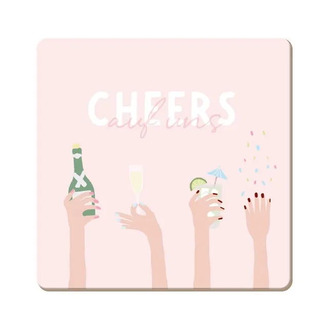 grafik-werkstatt-untersetzer-aus-kork-cheers-bunt-lustiger-rutschfester-und-feuc image 1