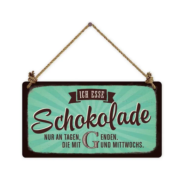 grafik-werkstatt-vintageart-cardboard-22-x-12-cm-ich-esse-schokolade-nur-an-tage image 1