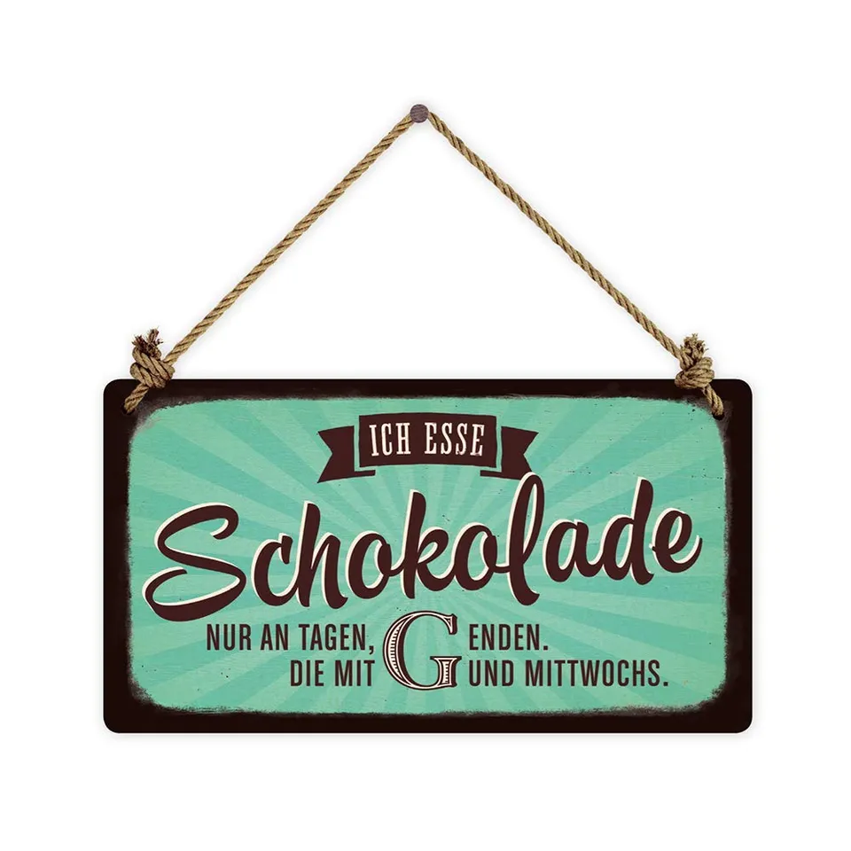 grafik-werkstatt-vintageart-cardboard-22-x-12-cm-ich-esse-schokolade-nur-an-tage image 1