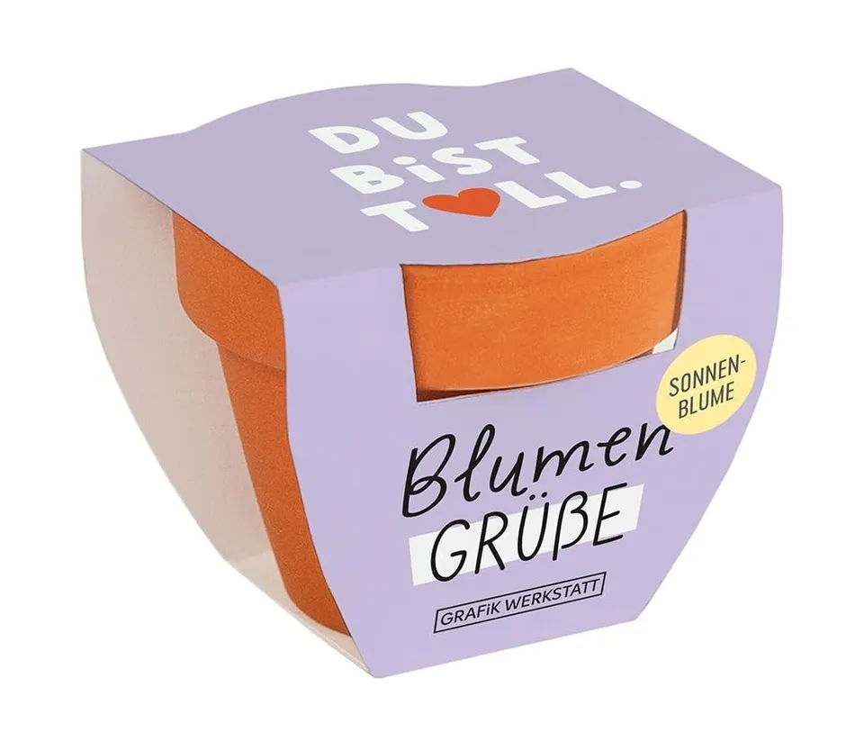 grafik-werkstatt-blumengr-e-du-bist-toll-mini-terrakotta-t-pfchen-sommerblumen-m image 1