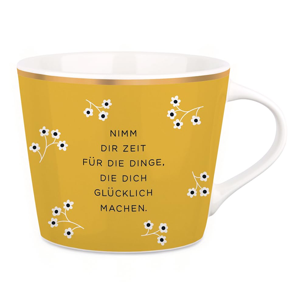 grafik-werkstatt-kaffee-tasse-porzellan-420-ml-nimm-dir-zeit-gold-mit-echtgold image 1