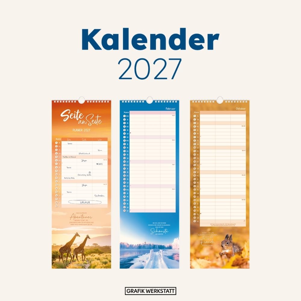 grafik-werkstatt-classic-line-paarplaner-2027-wandkalender-17x48-cm-f-r-2-3-pers image 2