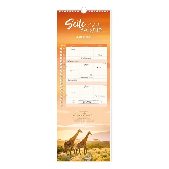 grafik-werkstatt-classic-line-paarplaner-2027-wandkalender-17x48-cm-f-r-2-3-pers image 1