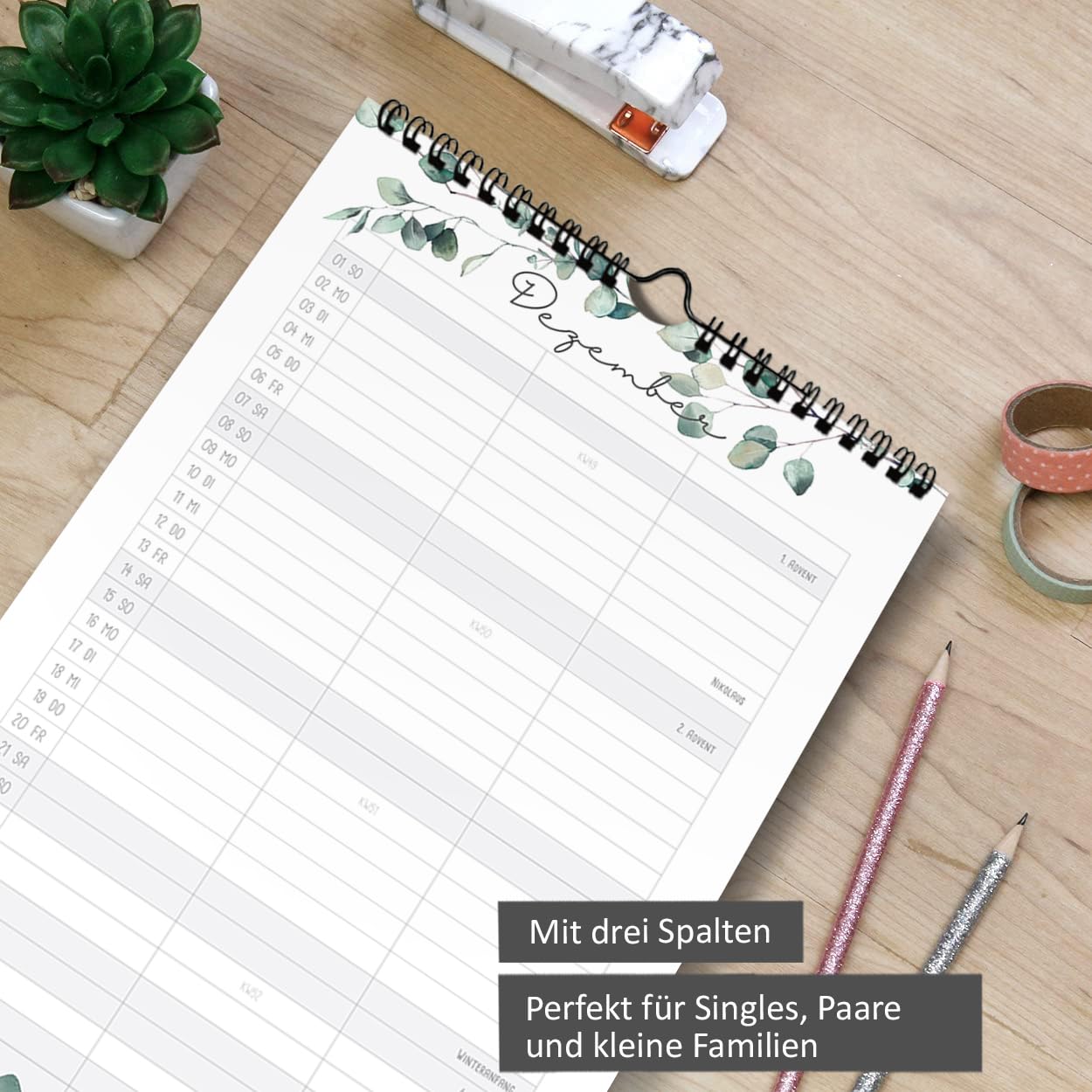 gr-tz-verlag-kalender-f-r-zwei-2024-wandkalender-3-spalten-eukalyptus-19-x-32-cm image 3