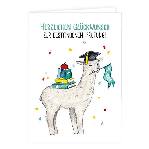 gr-tz-verlag-3er-set-gl-ckwunschkarte-abitur-mit-alpaka-lama-neutrale-klappkarte image 4